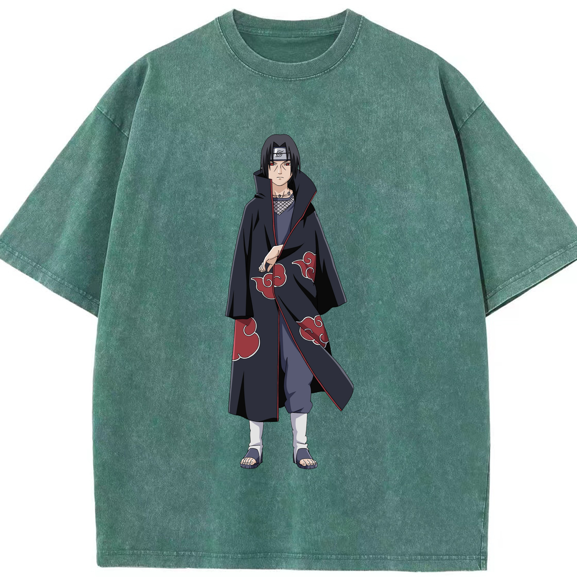 （画像用） NARUTO -ナルト- うちは イタチ Uchiha Itachi 綿100% ヴィンテージ風 半袖Tシャツ（フロントプリント）